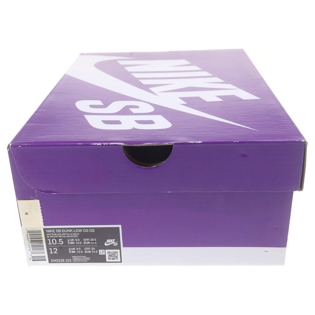 NIKE(ナイキ) 21SS ×SUPREME DUNK LOW OG QS DH3228-102 シュプリーム ダンクロー ローカットスニーカー ホワイト/ブラック/ゴールド US10.5/28.5cm