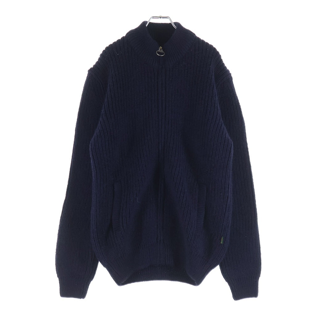 Barbour(バブアー) New Tyne Full Zip ニュータイン フルジップ長袖ウールニットセーター ネイビー