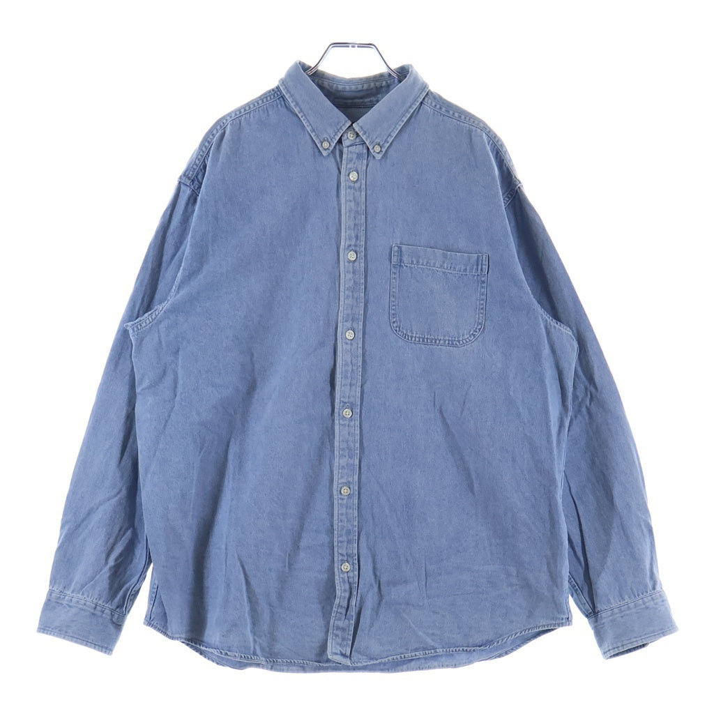 SUPREME(シュプリーム) 21AW Applique Denim Shirt バッグロゴパッチ ボタンダウン長袖デニムシャツ インディゴ