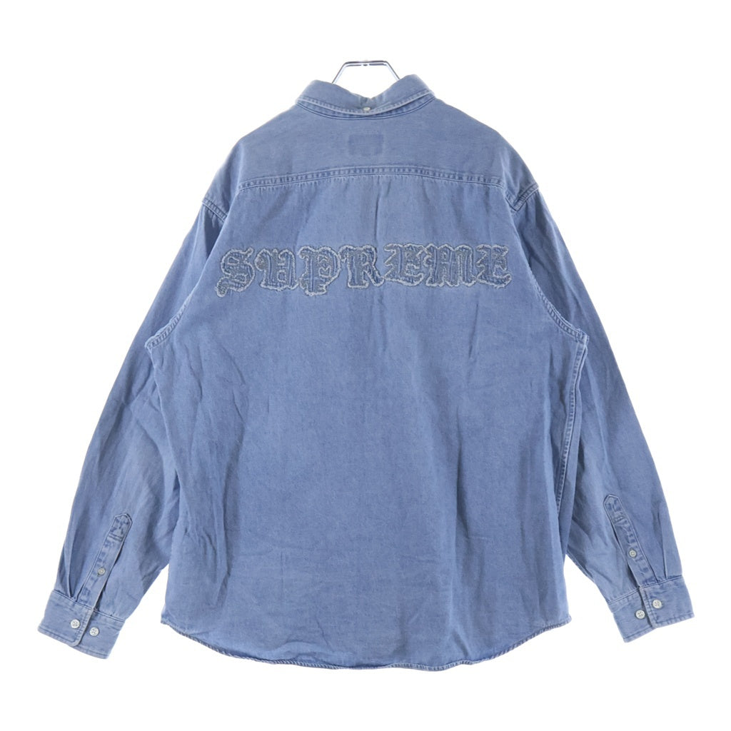 SUPREME(シュプリーム) 21AW Applique Denim Shirt バッグロゴパッチ ボタンダウン長袖デニムシャツ インディゴ