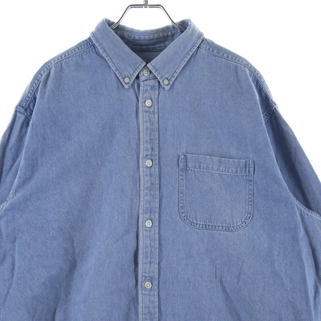 SUPREME(シュプリーム) 21AW Applique Denim Shirt バッグロゴパッチ ボタンダウン長袖デニムシャツ インディゴ