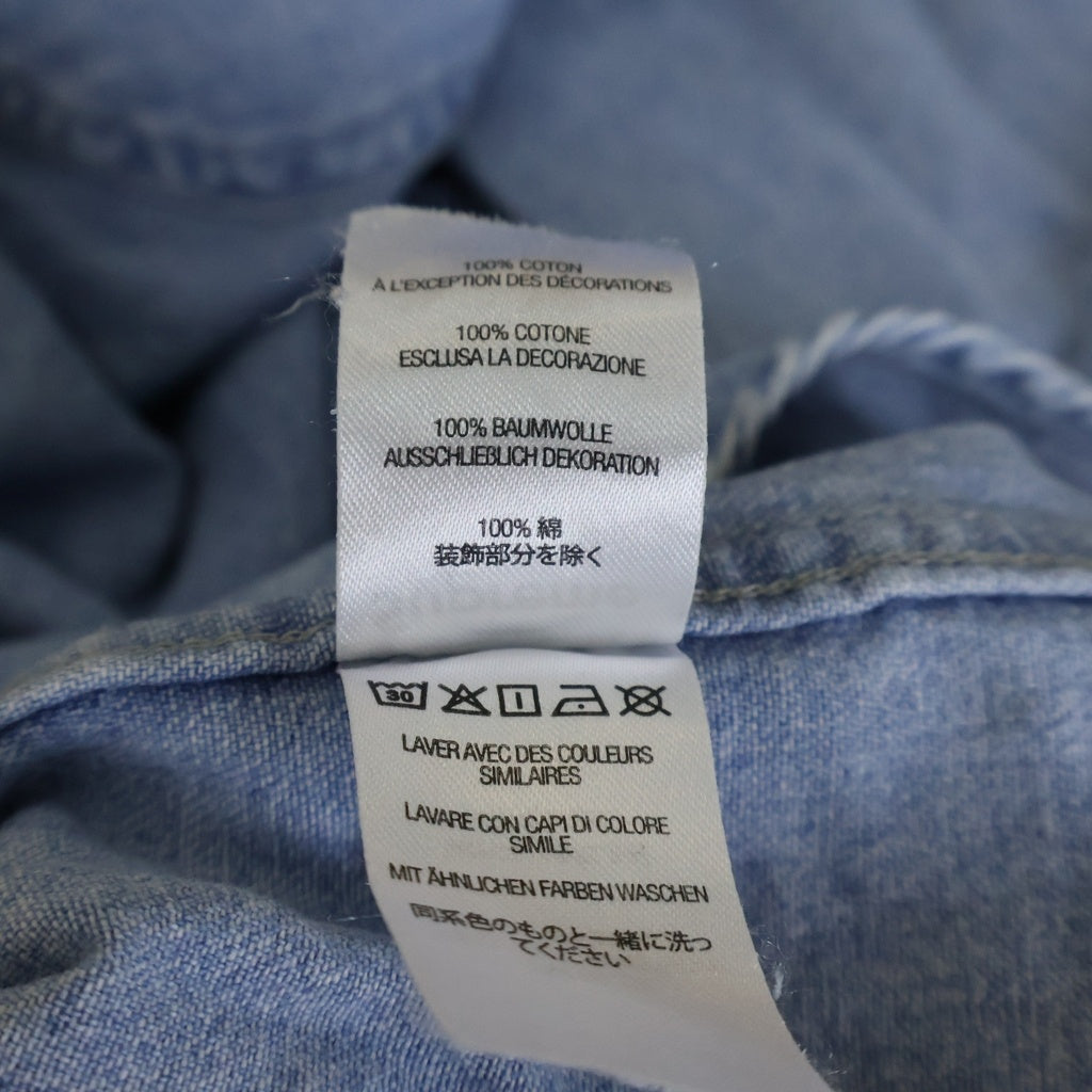 SUPREME(シュプリーム) 21AW Applique Denim Shirt バッグロゴパッチ ボタンダウン長袖デニムシャツ インディゴ