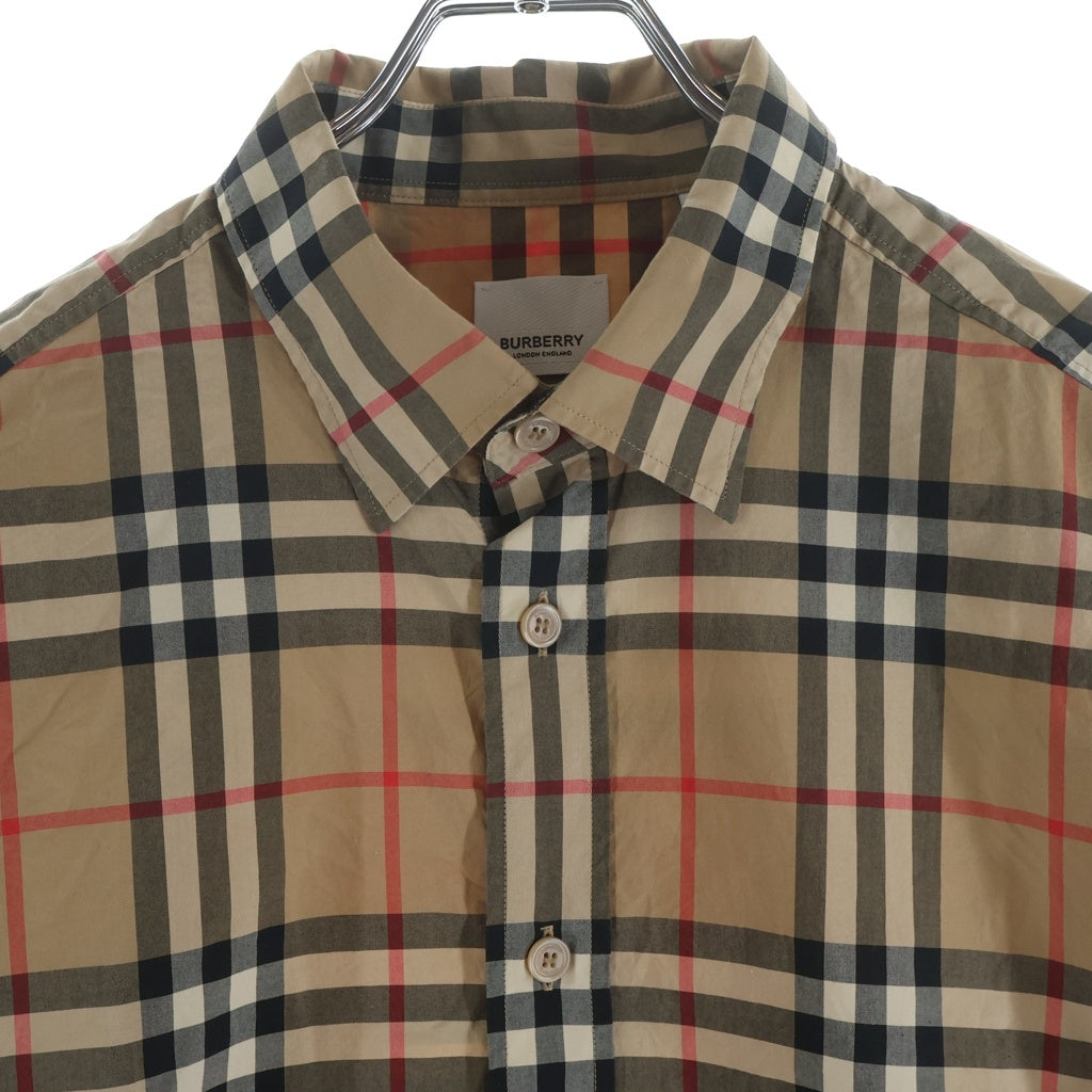 BURBERRY(バーバリー) ノバチェック ボタンダウン長袖シャツ ブラウン 8020863