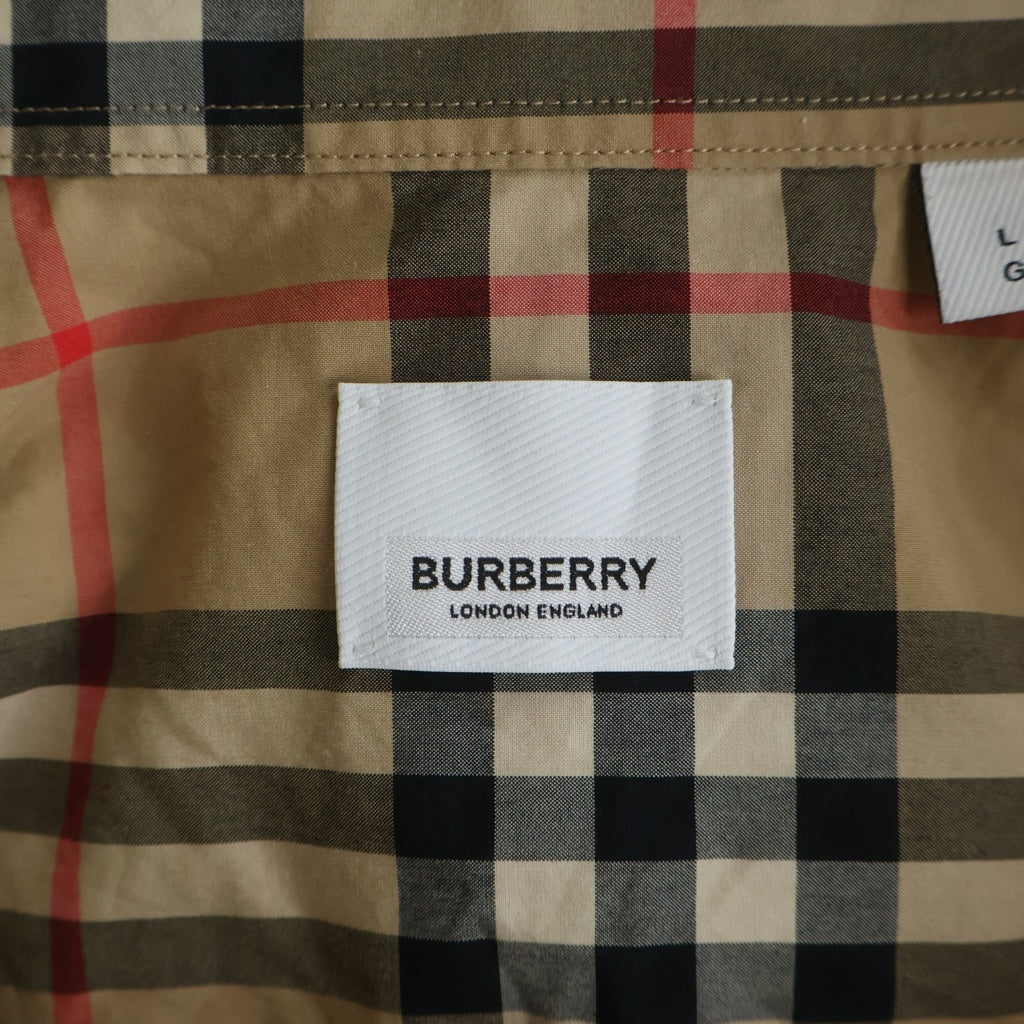 BURBERRY(バーバリー) ノバチェック ボタンダウン長袖シャツ ブラウン 8020863