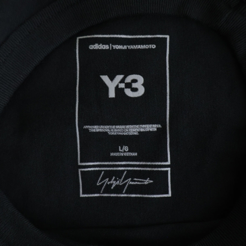 Y-3(ワイスリー) KURO SHORT SLEEVE T ロゴ刺繍 クルーネック半袖Tシャツカットソー ブラック