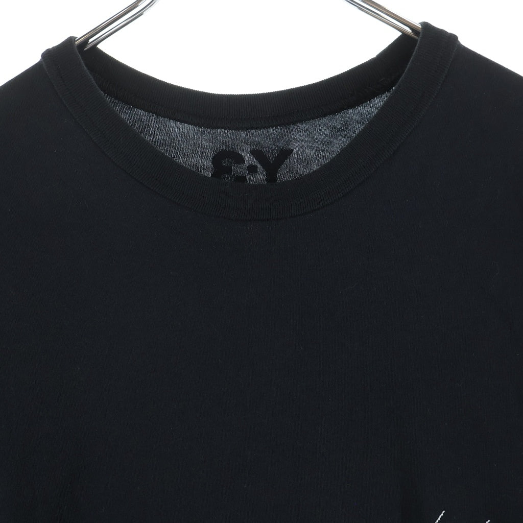 Y-3(ワイスリー) KURO SHORT SLEEVE T ロゴ刺繍 クルーネック半袖Tシャツカットソー ブラック