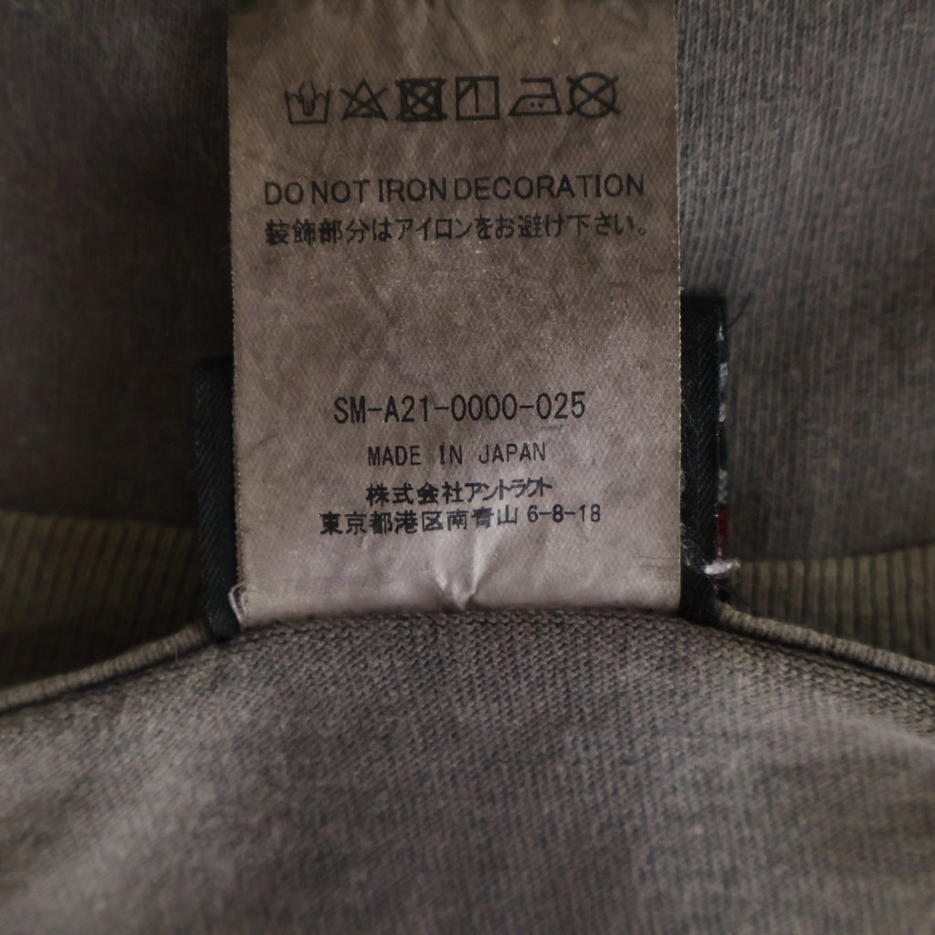 SAINT MICHAEL(セントマイケル) 21AW LS SATAN TEE ヴィンテージ加工 クルーネック長袖Tシャツカットソー グレー SM-A21-0000-025