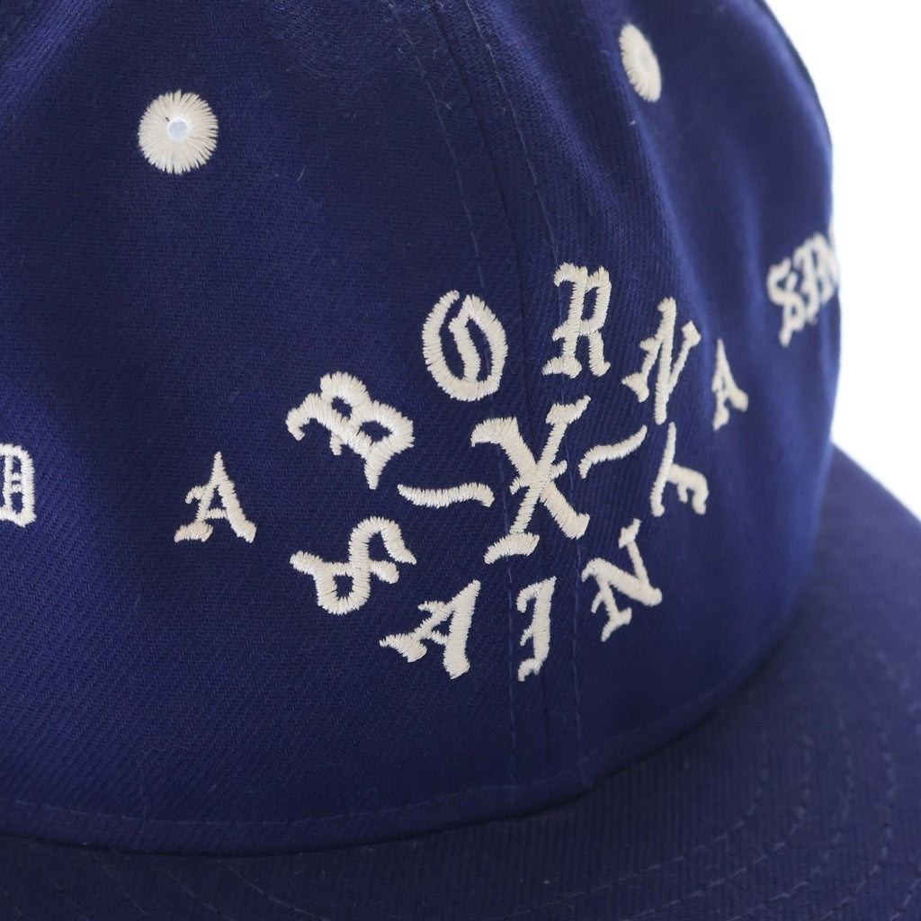 SAINT MICHAEL(セントマイケル) 24SS BORN SAINT BR CAP BLUE ボーン セント フロント刺繍 ベースボール キャップ ブルー SM-YS8-0000-C14