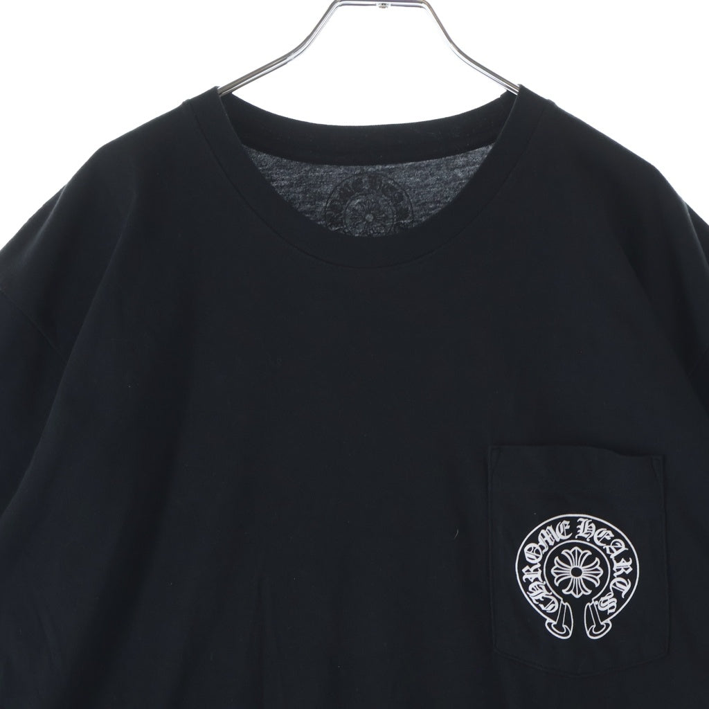 CHROME HEARTS(クロムハーツ) HORSESHOE S/S TEE ホースシュープリント クルーネック半袖Tシャツカットソー ブラック