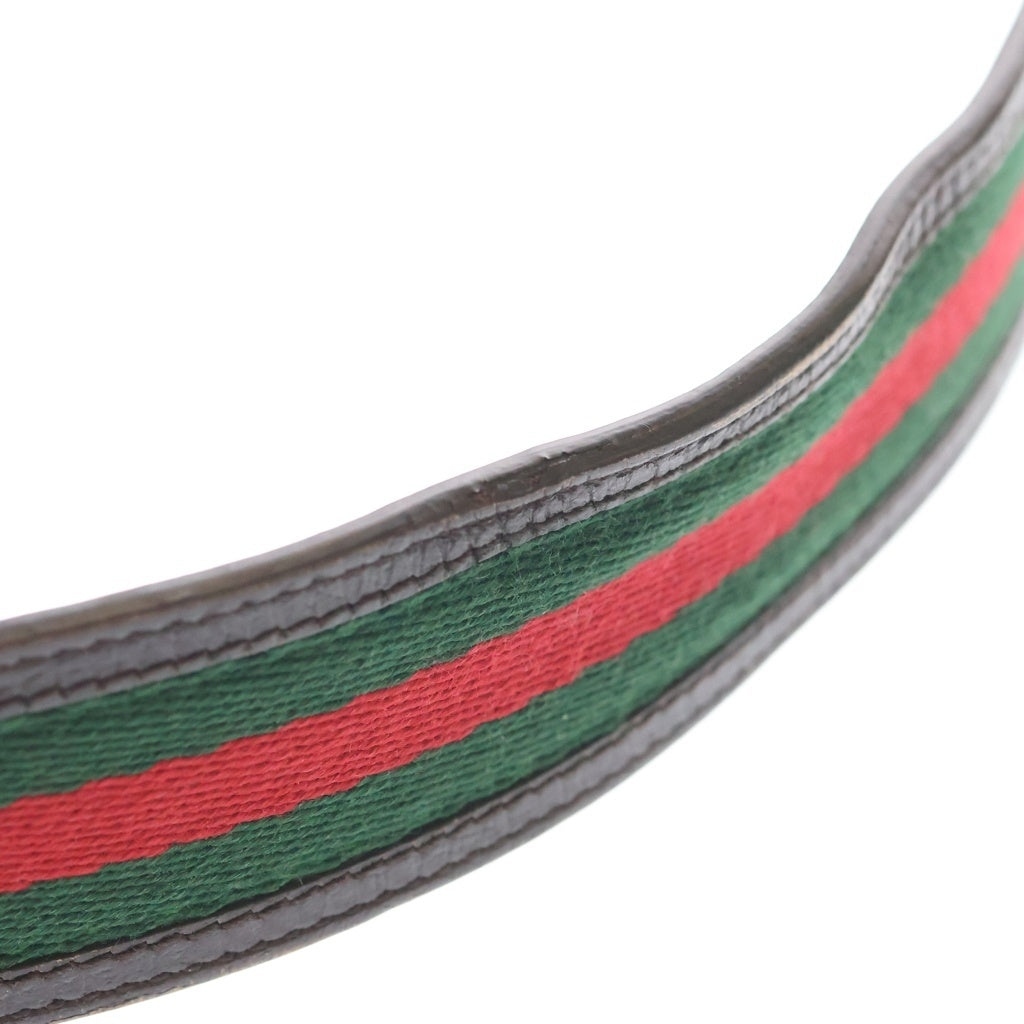 GUCCI(グッチ) インターロッキングG キャンバス切り替えデザイン レザーベルト シルバー/ブラウン 114984