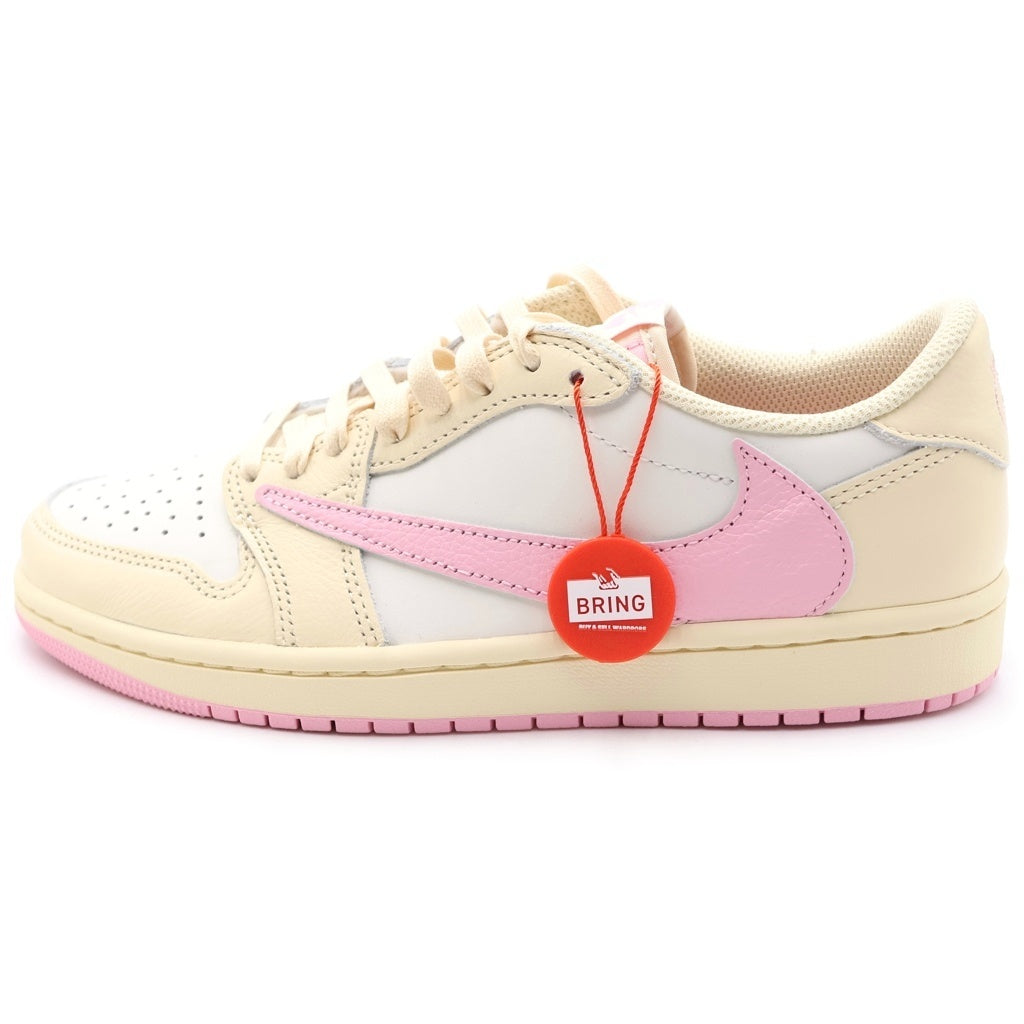 NIKE(ナイキ) ×Travis Scott Air Jordan 1 Retro Low OG Muslin/Shy Pink トラヴィススコット エアジョーダン1 レトロ OG ローカットスニーカー US7/25cm IQ7604-100
