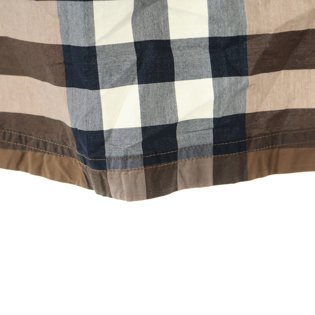 BURBERRY(バーバリー) ノバチェック クルーネック半袖ドッキングTシャツカットソー ブラック/ブラウン 8044962