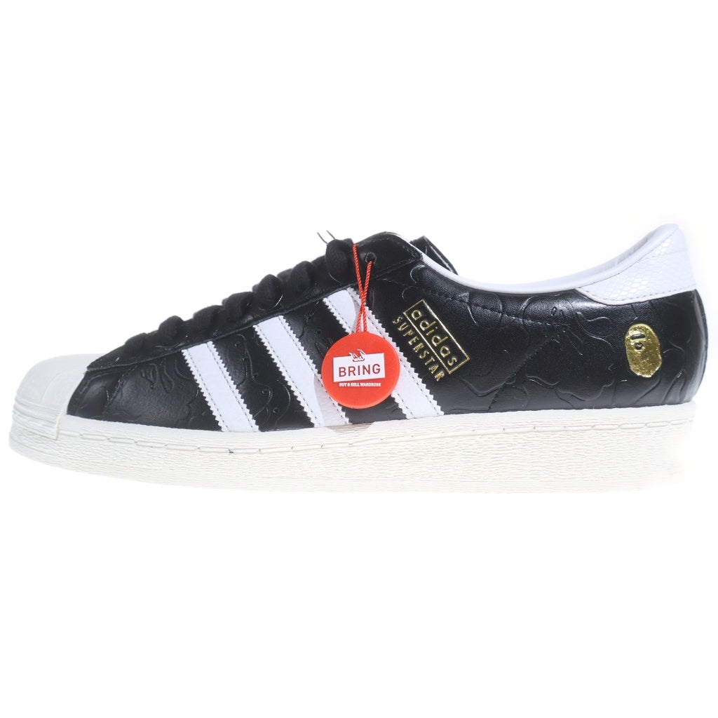 A BATHING APE(アベイシングエイプ) ×atmos ×adidas SuperstarR 5 Core Black Footwear White Off White ローカットスニーカー JQ366