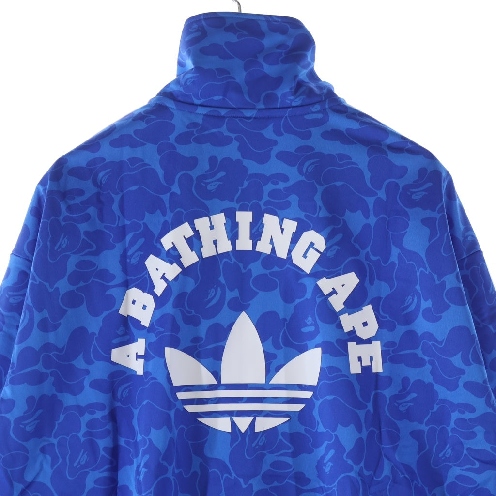 A BATHING APE(アベイシングエイプ) ×adidas FIREBIRD TRACK TOP AOP ×アディダス ファイヤーバード ABCカモ柄 サイドライン ジップアップトラックジャケット ブルー JN7118