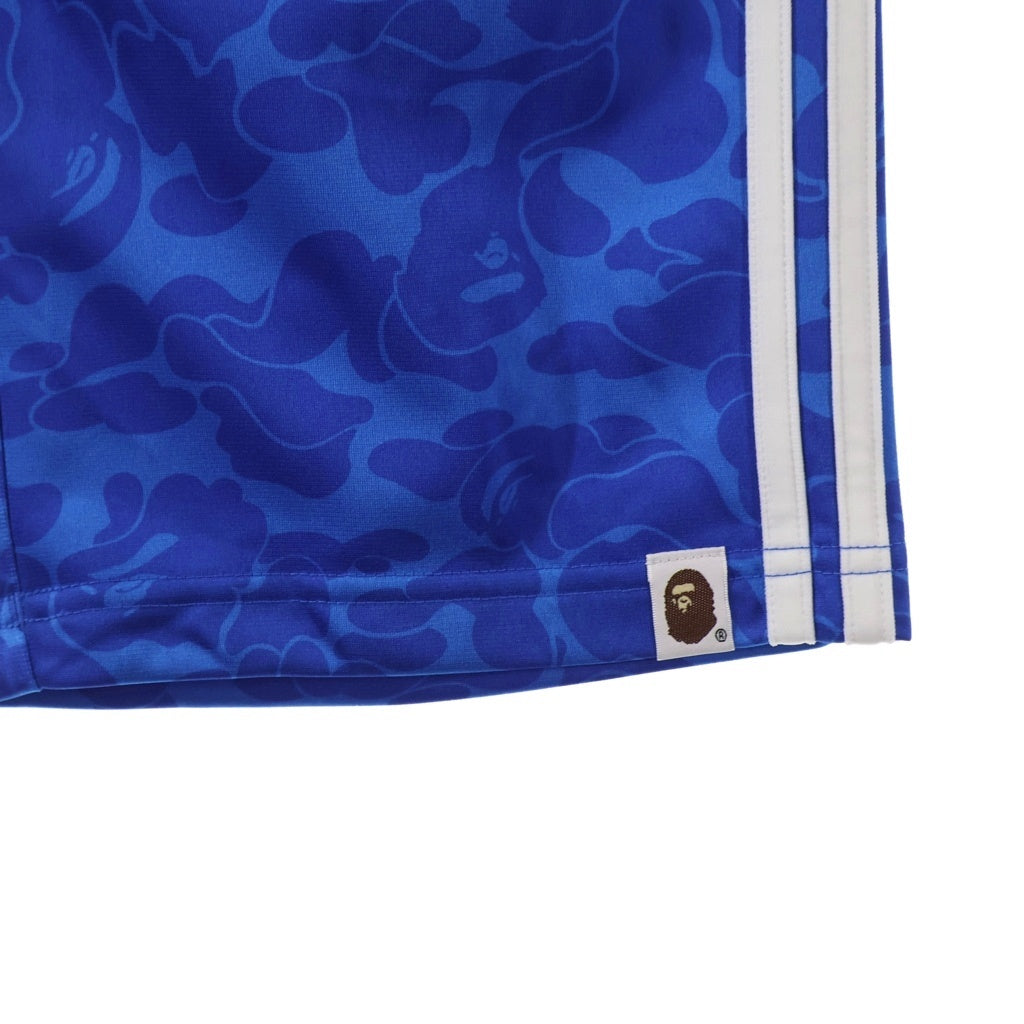 A BATHING APE(アベイシングエイプ) ×adidas FIREBIRD TRACK PANTS AOP ×アディダス ファイヤーバード ABCカモ柄 サイドライン トラックパンツ ブルー JN7126