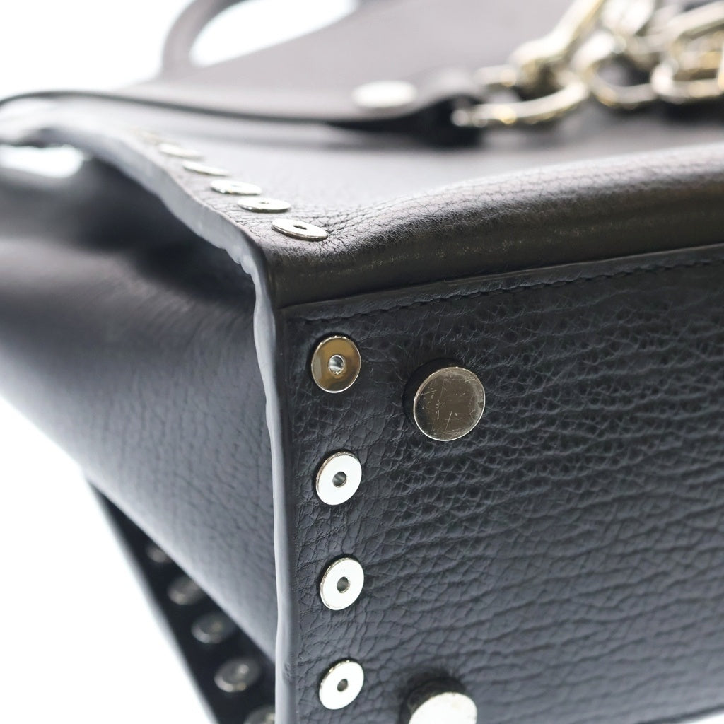 ALEXANDER WANG(アレキサンダーワン) Studded Attica Chain Satchel スタッズ アッティカ チェーンサッチェル ハンドショルダーバッグ ブラック レディース