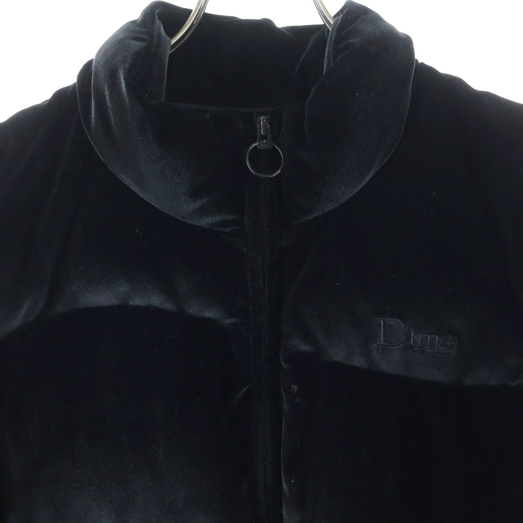 Dime(ダイム) 23AW VELVET QUILTED PUFFER ベルベット キルテッドベロアジップアップダウンジャケット ブラック CA59648