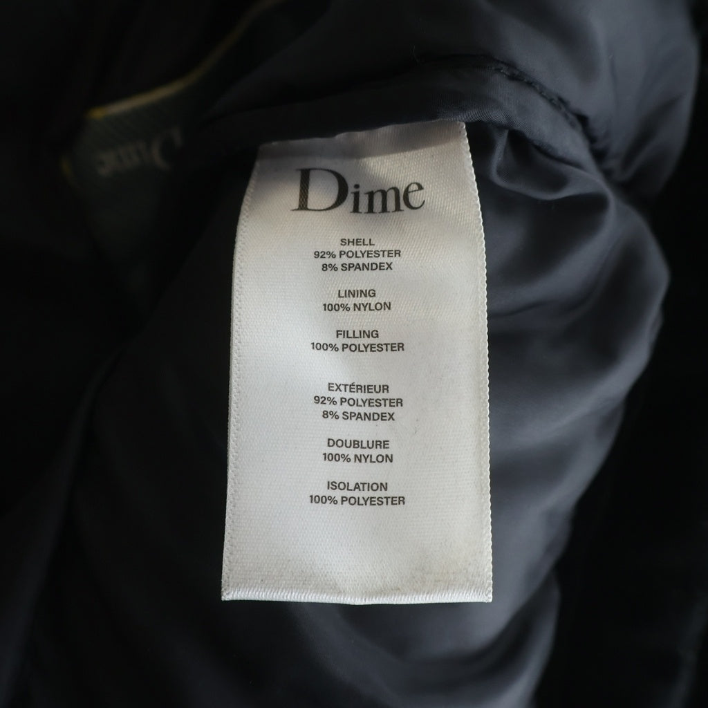 Dime(ダイム) 23AW VELVET QUILTED PUFFER ベルベット キルテッドベロアジップアップダウンジャケット ブラック CA59648