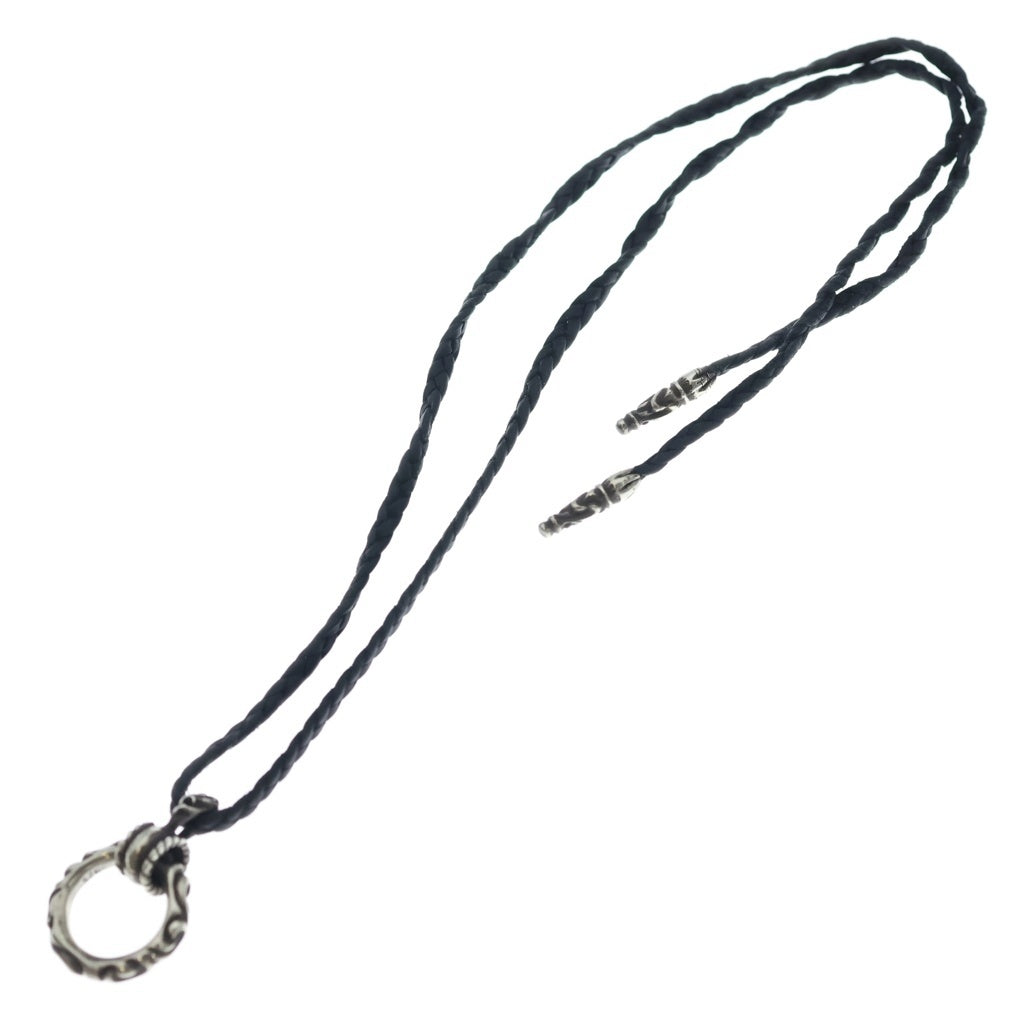 CHROME HEARTS(クロムハーツ) EYWR LOOP SCRL BAND アイウェアループ スクロールバンド レザーブレイドネックレス シルバー/ブラック