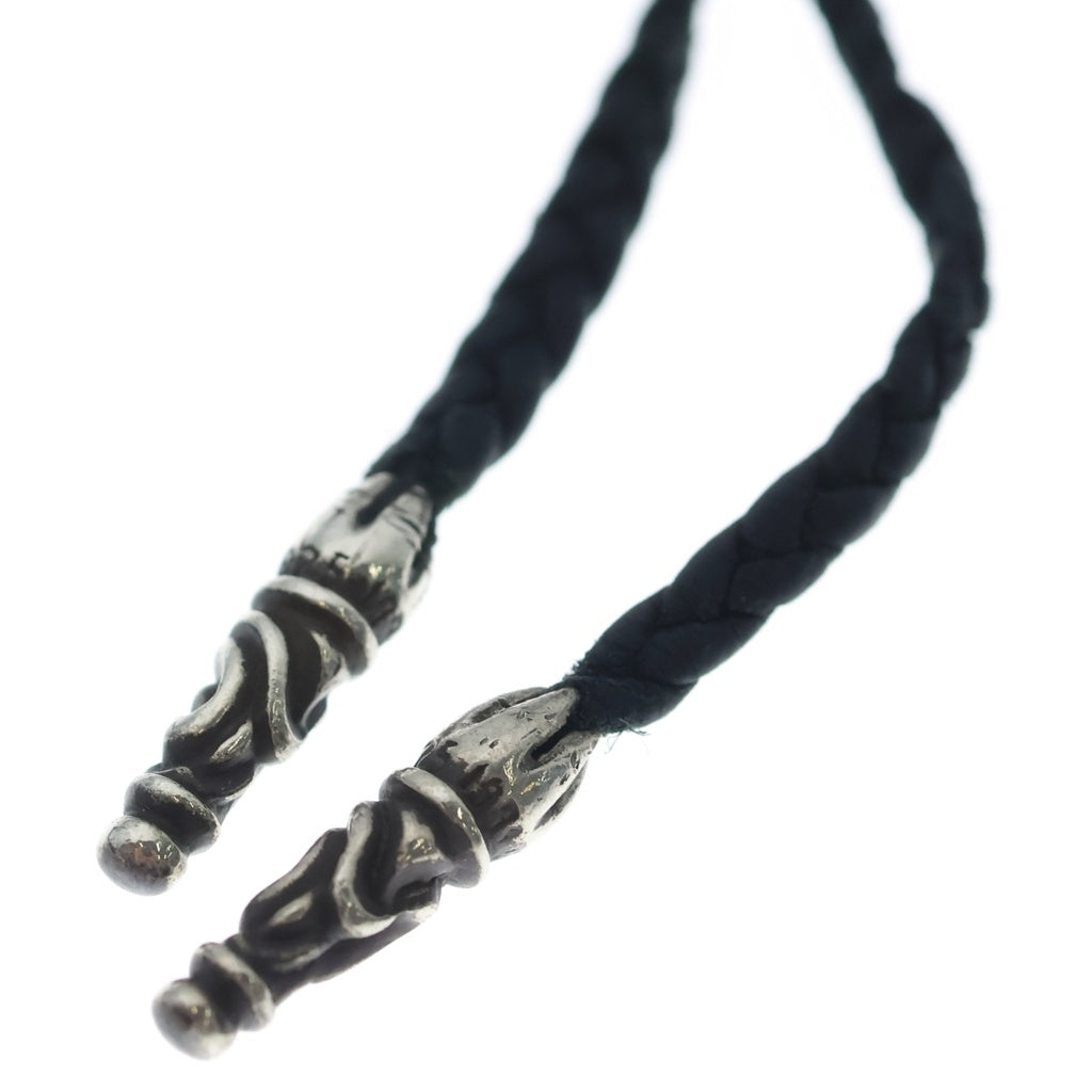 CHROME HEARTS(クロムハーツ) EYWR LOOP SCRL BAND アイウェアループ スクロールバンド レザーブレイドネックレス シルバー/ブラック