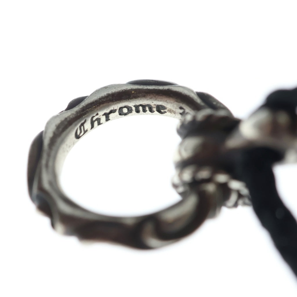 CHROME HEARTS(クロムハーツ) EYWR LOOP SCRL BAND アイウェアループ スクロールバンド レザーブレイドネックレス シルバー/ブラック