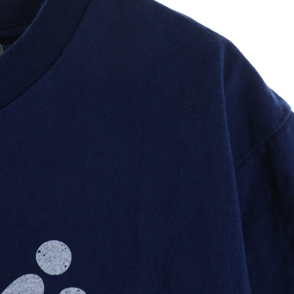 A BATHING APE(アベイシングエイプ) LOGO INDIGO TEE ロゴプリント クルーネック半袖Tシャツカットソー ブルー