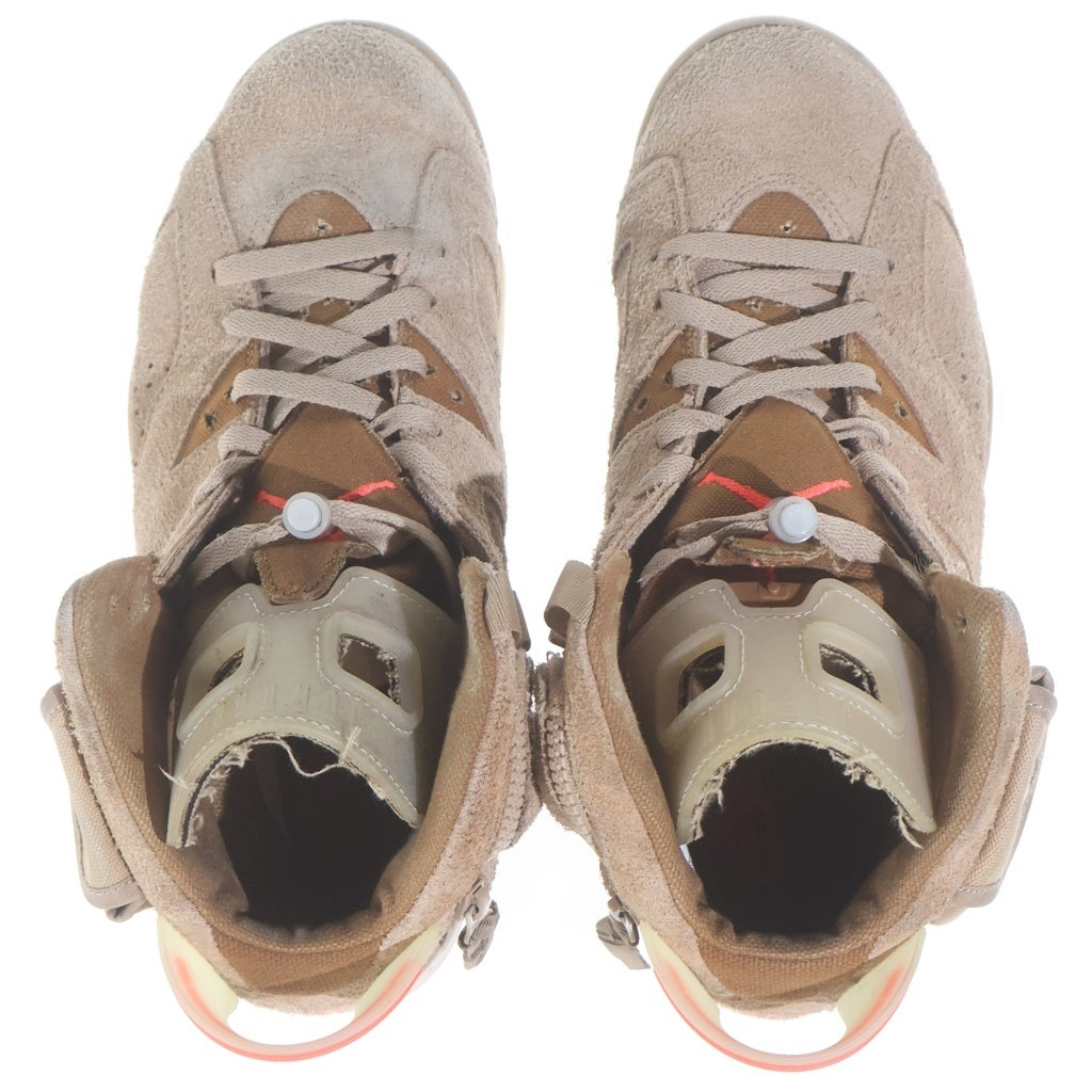 NIKE(ナイキ) ×TRAVIS SCOTT AIR JORDAN6 RETRO SP トラヴィススコット エアジョーダン6 ハイカットスニーカーブラウン US9/27cm DH0690-200