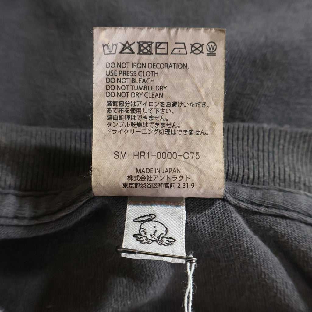 SAINT MICHAEL(セントマイケル) 25AW SRYM_SS TEE/MASK 空山基プリント クルーネック半袖Tシャツカットソー グレー SM-HR1-0000-C75