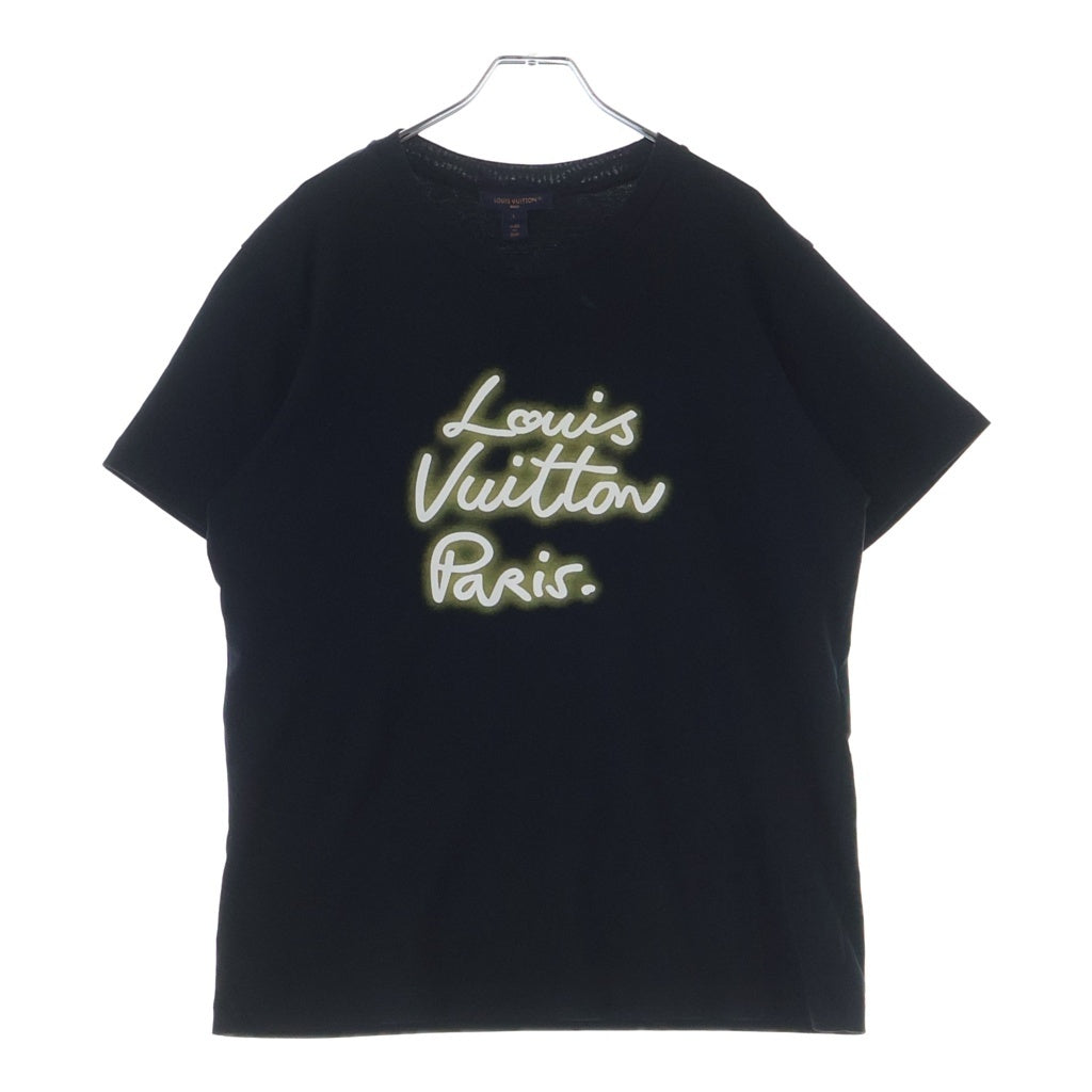 LOUIS VUITTON(ルイヴィトン) 25SS フロントロゴプリント クルーネック半袖Tシャツカットソー ブラック RW251WB UOL FSTS90