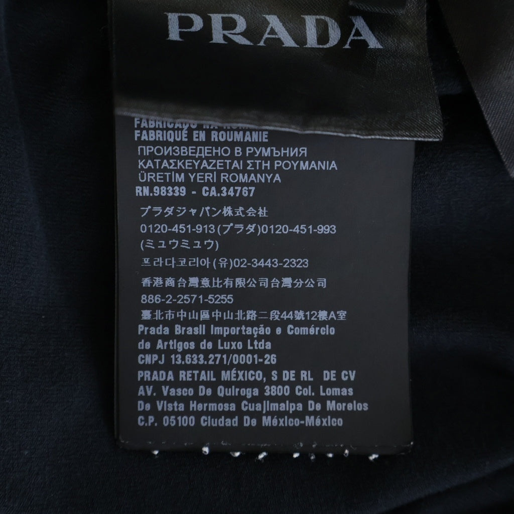 PRADA(プラダ) ラバーロゴデザイン Vネック半袖Tシャツカットソー ブラック SJN251 R192 710