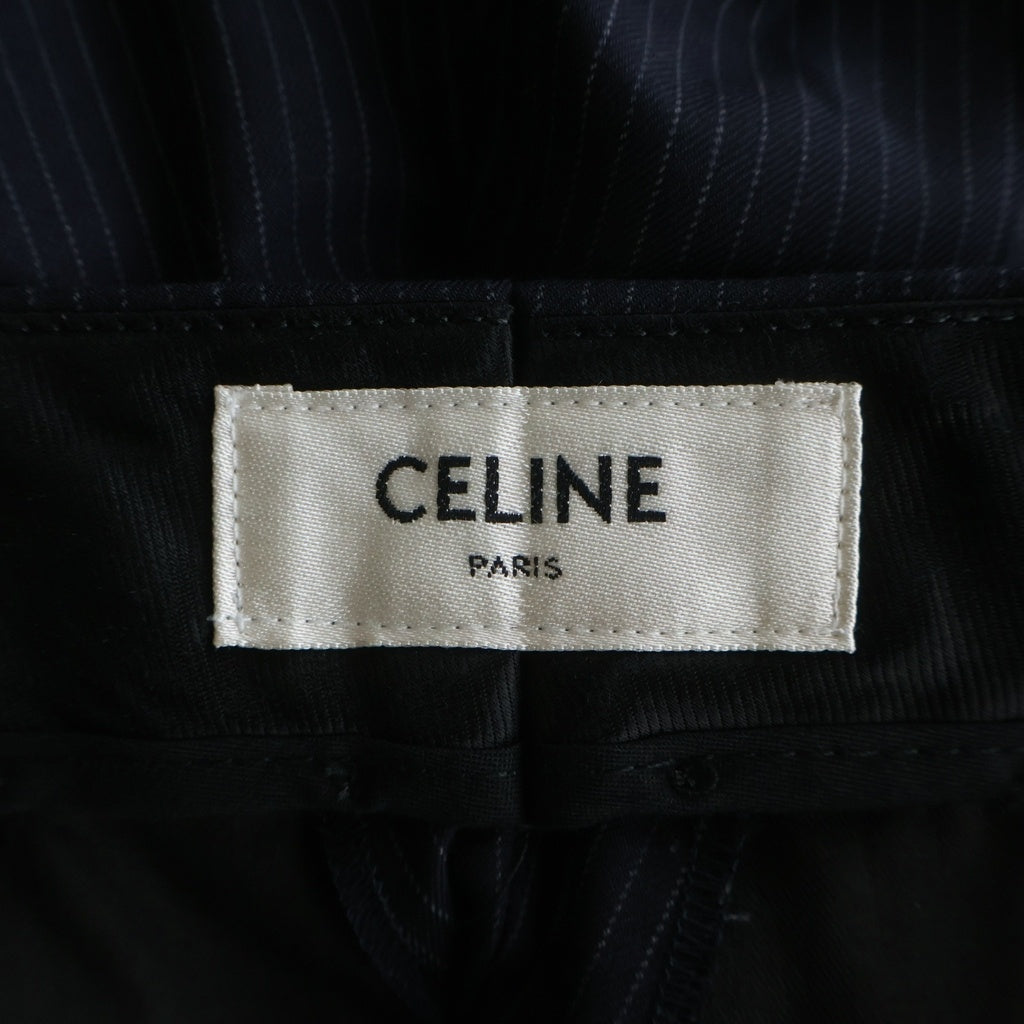 CELINE(セリーヌ) ストライプ柄 ウールショートパンツ ネイビー レディース 2P941686O.07CG