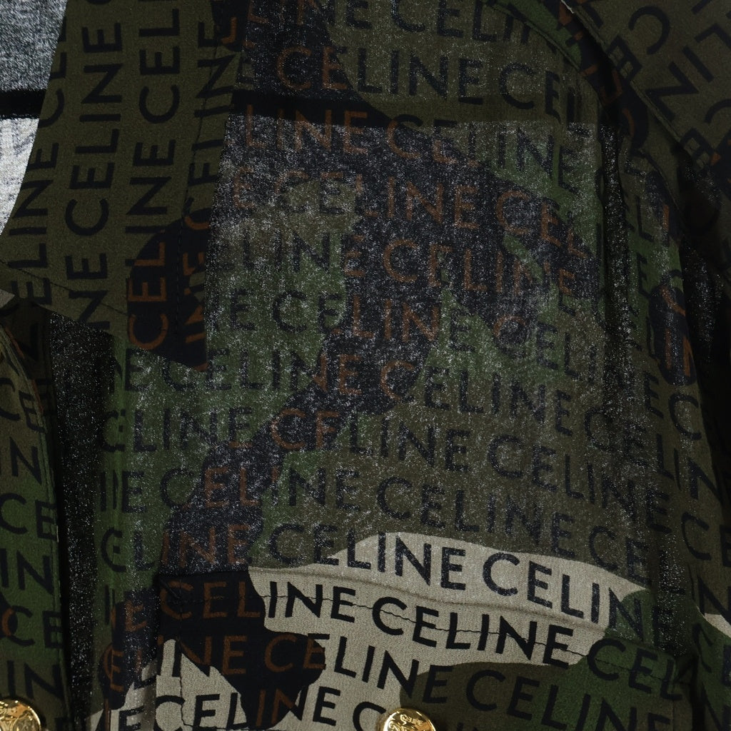 CELINE(セリーヌ) ゴールドボタン 総柄シルクワンピース カモ レディース 2R88E361R