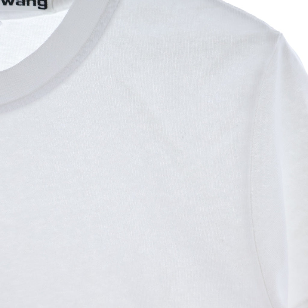 ALEXANDER WANG(アレキサンダーワン) Puff Logo Baby Tee パフロゴ クルーネック半袖Tシャツカットソー ホワイト/ピンク レディース 1CC1261270