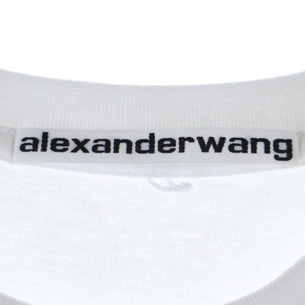 ALEXANDER WANG(アレキサンダーワン) Puff Logo Baby Tee パフロゴ クルーネック半袖Tシャツカットソー ホワイト/ピンク レディース 1CC1261270