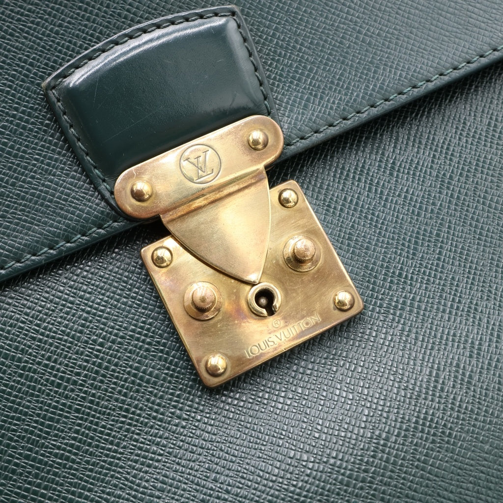 LOUIS VUITTON(ルイヴィトン) タイガ セルヴィエット・クラド エピセア レザーハンドバッグ ブリーフケース グリーン M30074