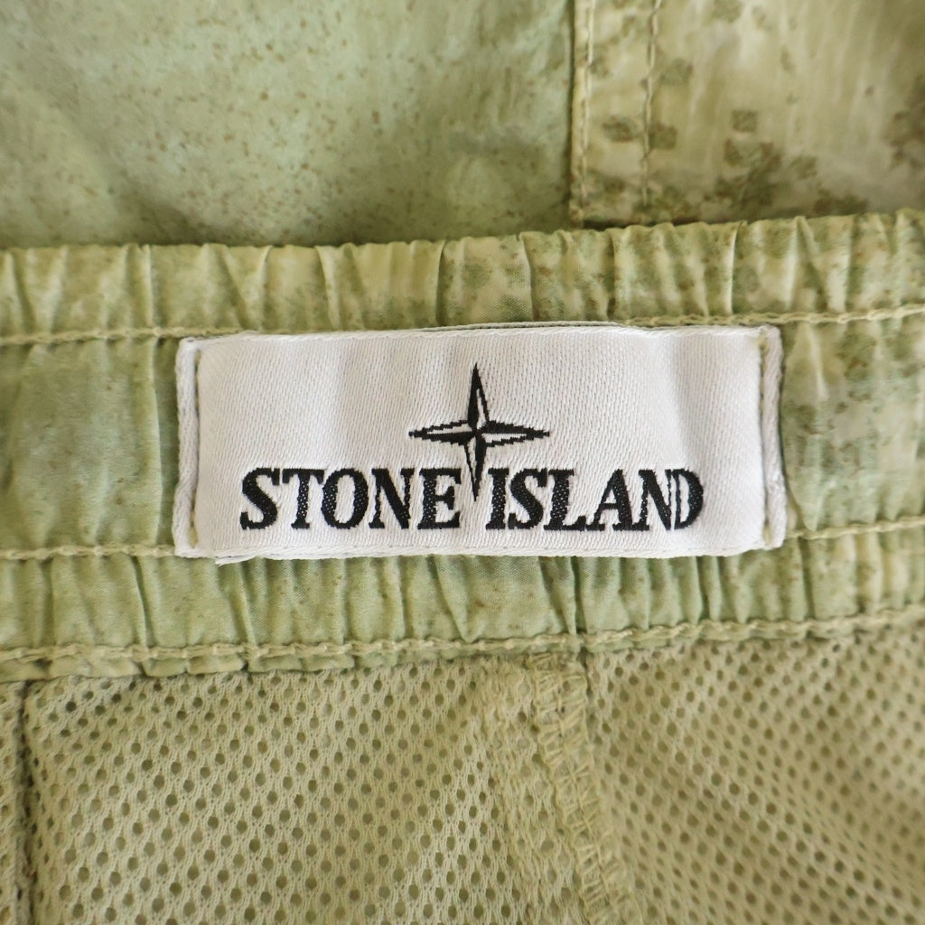 STONE ISLAND(ストーンアイランド) 24SS アブストラクトパターン トラック ナイロンショーツ ベージュ 8015L20E1