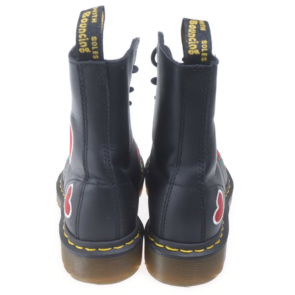 Dr.Martens(ドクターマーチン) 1460 パスカルハート 8ホール ハートパッチスパンコール装飾 レザーブーツ レディース ブラック