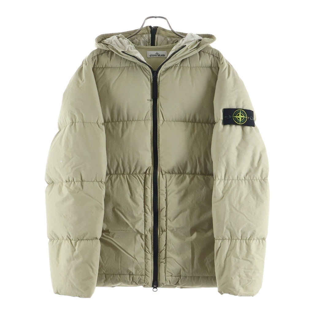 STONE ISLAND(ストーンアイランド) NASLAN LIGHT WATRO DOWN-TC 袖パッチ フーデッドジップアップダウンジャケット アイボリー 771544132