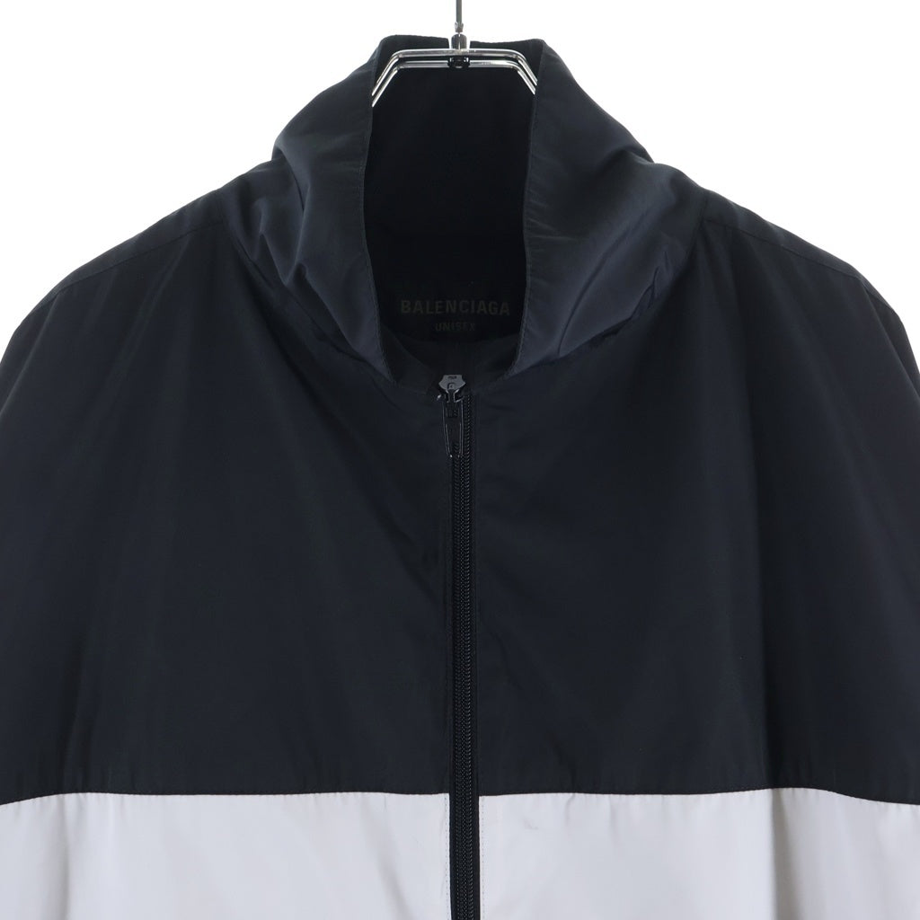 BALENCIAGA(バレンシアガ) UNISEX BLOUSON JACKET フロントロゴ ジップアップ ブルゾンジャケット ブラック/ホワイト 725302 TP006