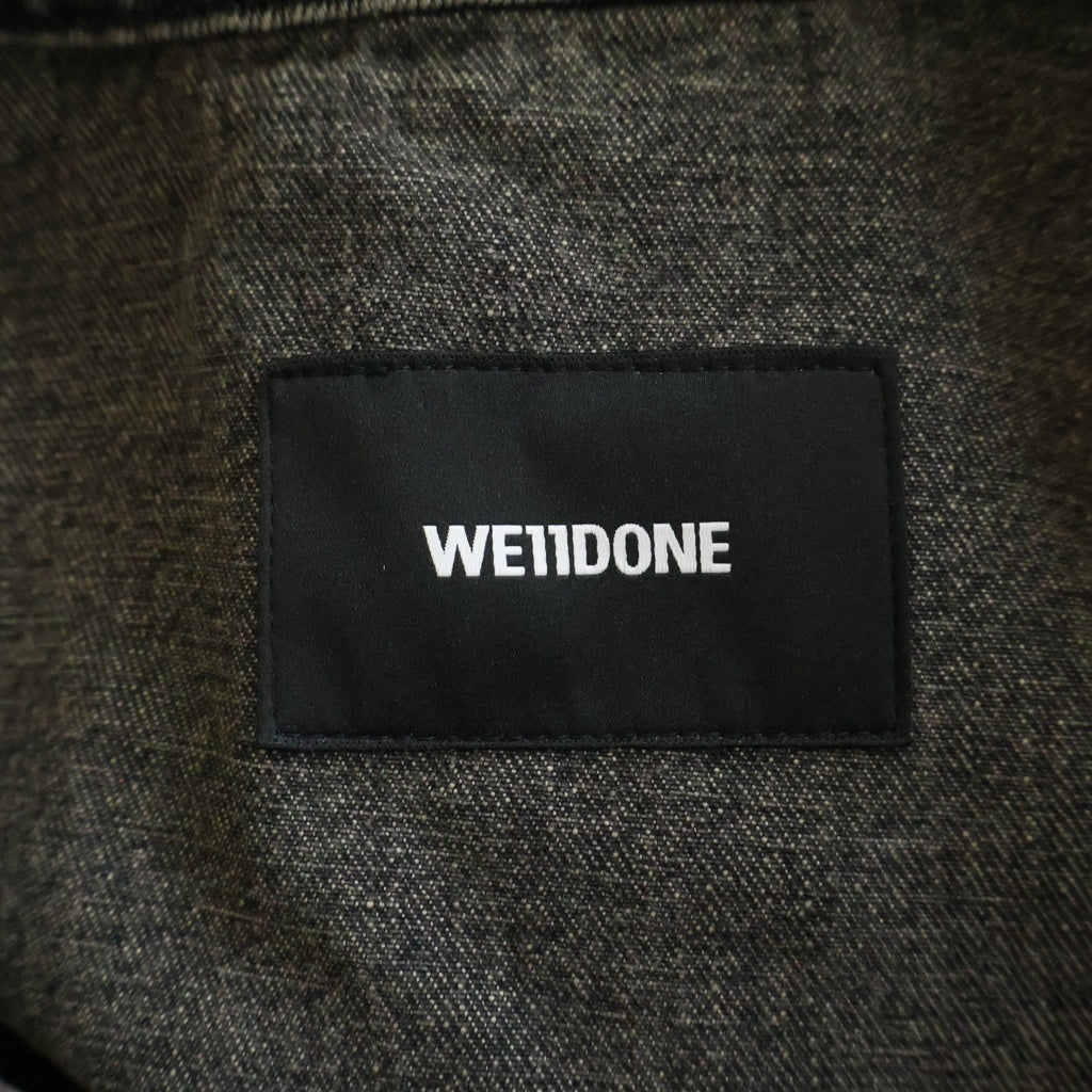 we11done(ウェルダン) BLACK GLOSS COATED PAINTED JACKET グラフィティ・スプラッターデザイン デニムジャケット ブラック/マルチカラー WD-DJ2-25-313-U-BK