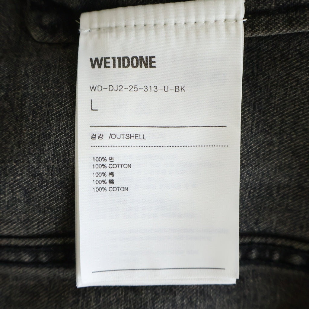 we11done(ウェルダン) BLACK GLOSS COATED PAINTED JACKET グラフィティ・スプラッターデザイン デニムジャケット ブラック/マルチカラー WD-DJ2-25-313-U-BK