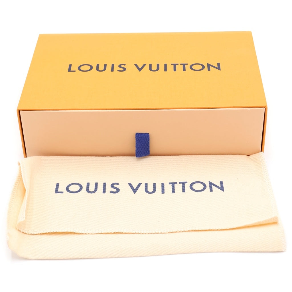 LOUIS VUITTON(ルイヴィトン) モノグラム・アンプラント ポルトフォイユクレマンス ラウンドジップレザーウォレット ネイビー/レッド M68325 レディース