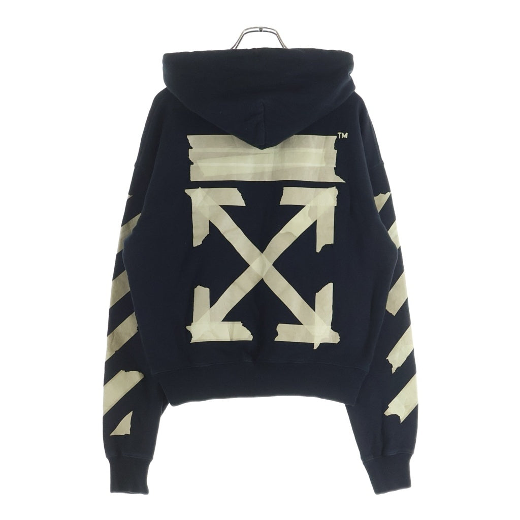 OFF-WHITE(オフホワイト) テープロゴデザイン プルオーバーパーカー ブラック OMBB037R20E30002