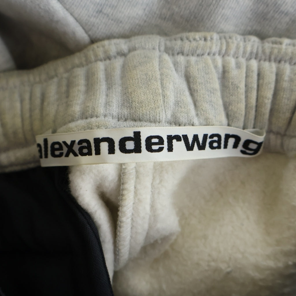 ALEXANDER WANG(アレキサンダーワン) HYBRID CARGO PANT ハイブリッド素材切替デザインカーゴスウェットパンツ ブラック/グレー -