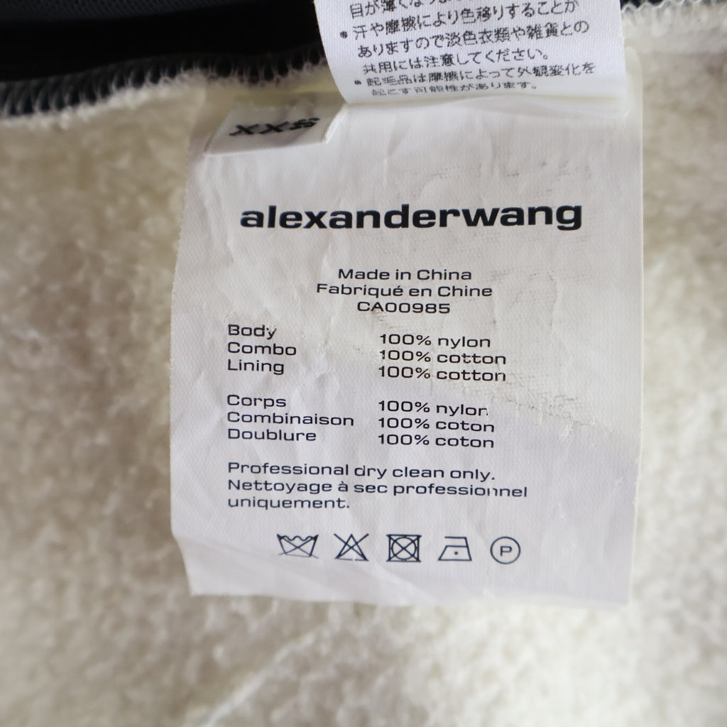 ALEXANDER WANG(アレキサンダーワン) HYBRID CARGO PANT ハイブリッド素材切替デザインカーゴスウェットパンツ ブラック/グレー -