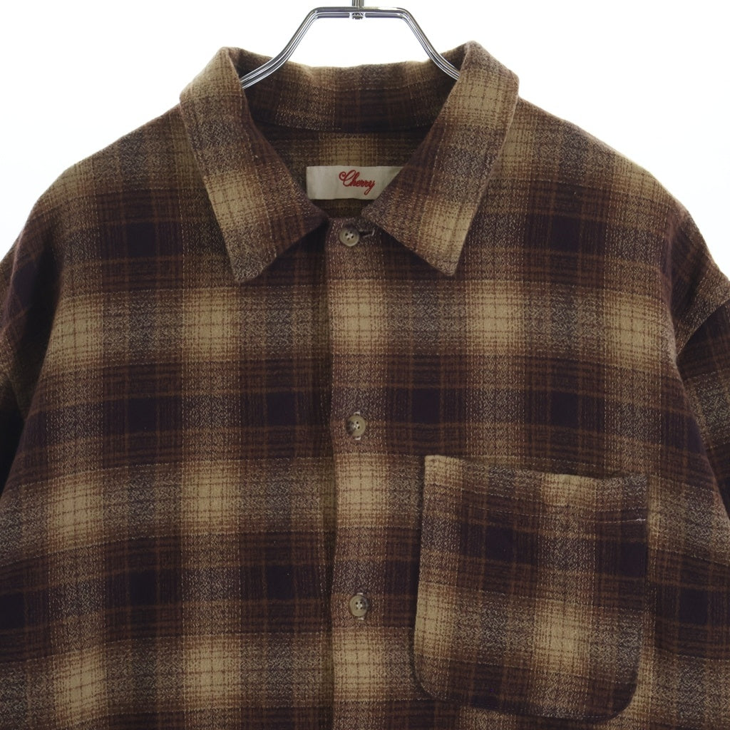 Girls Don't Cry(ガールズドントクライ) xCherry Los Angeles Western Flannel Shirt Brown xチェリーロサンゼルス ウエスタンボタンダウン長袖フランネルシャツ ブラウン ‐