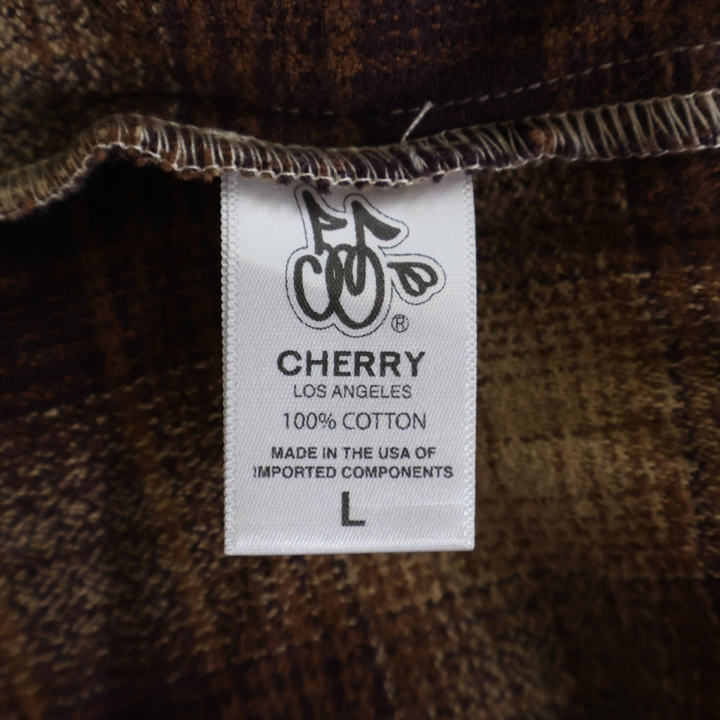 Girls Don't Cry(ガールズドントクライ) xCherry Los Angeles Western Flannel Shirt Brown xチェリーロサンゼルス ウエスタンボタンダウン長袖フランネルシャツ ブラウン ‐