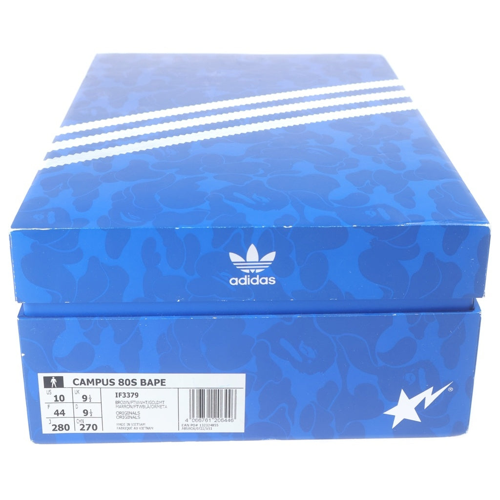 adidas(アディダス) ×A BATHING APE Campus 80s Brown ×アベイシングエイプ キャンパス ローカットスニーカー US10/28cm ブラウン IF3379