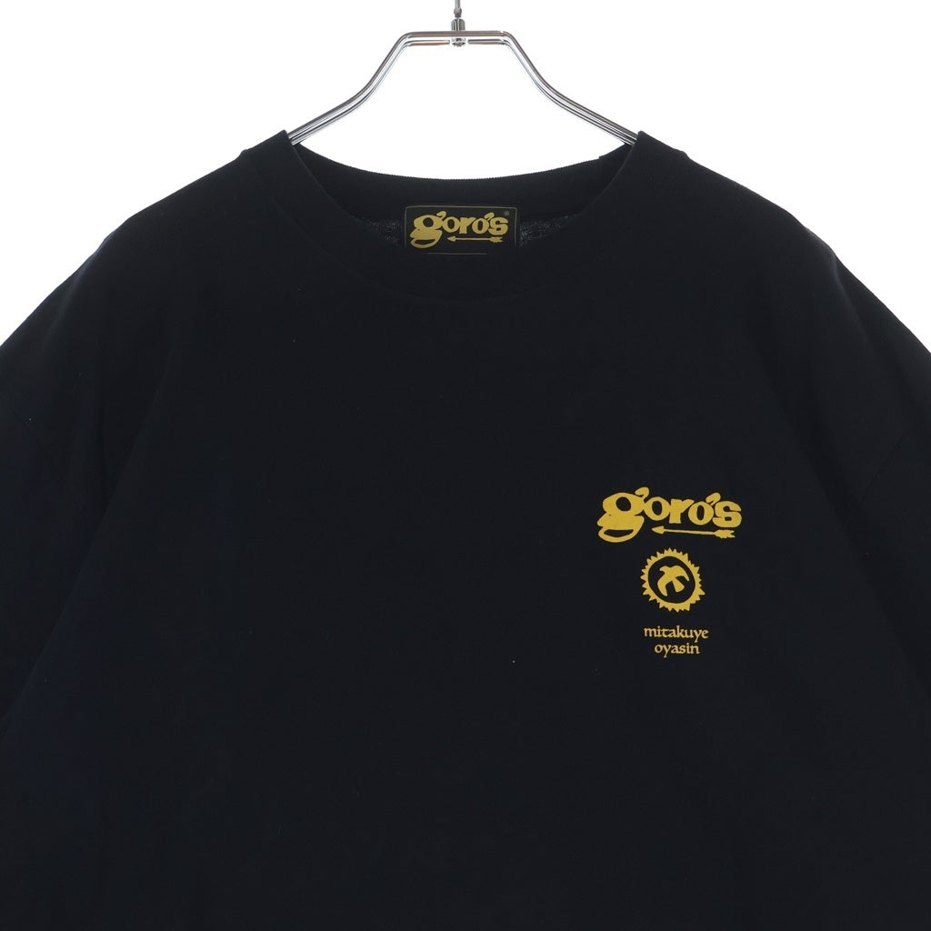 goro's(ゴローズ) mitakuye oyasin フロントプリントクルーネック半袖Tシャツカットソー ブラック/イエロー