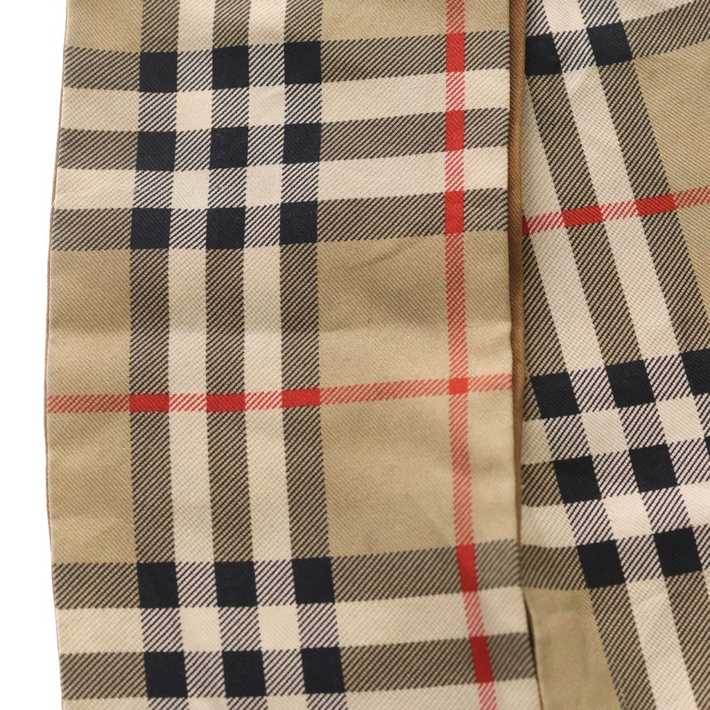 BURBERRY(バーバリー) ノバチェック シルクツイルスカーフ ブラウン -